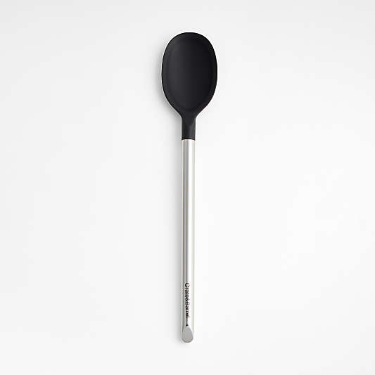 Crate & Barrel Black Silicone and Stainless Steel Spoon