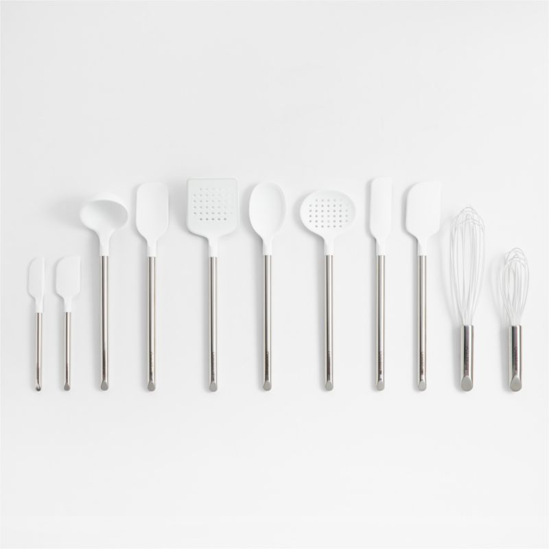 Crate & Barrel Black Silicone and Stainless Steel Utensils