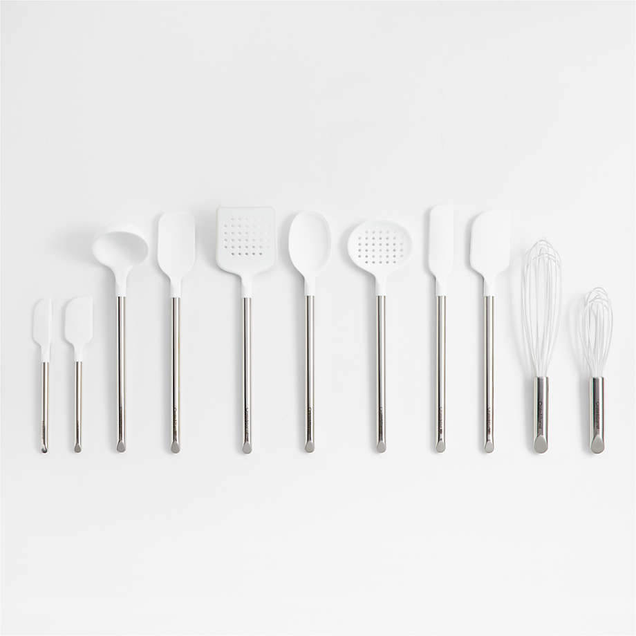 Crate & Barrel Black Silicone and Stainless Steel Utensils