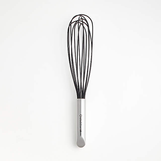 Crate & Barrel White Silicone and Stainless Steel 12 Whisk + Reviews