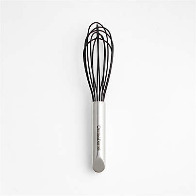 Crate & Barrel Black Silicone and Stainless Steel 9.5" Whisk