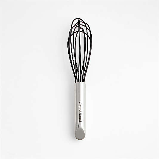 Crate & Barrel Black Silicone and Stainless Steel 9.5" Whisk