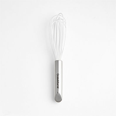 View Crate & Barrel White Silicone and Stainless Steel 8" Whisk details