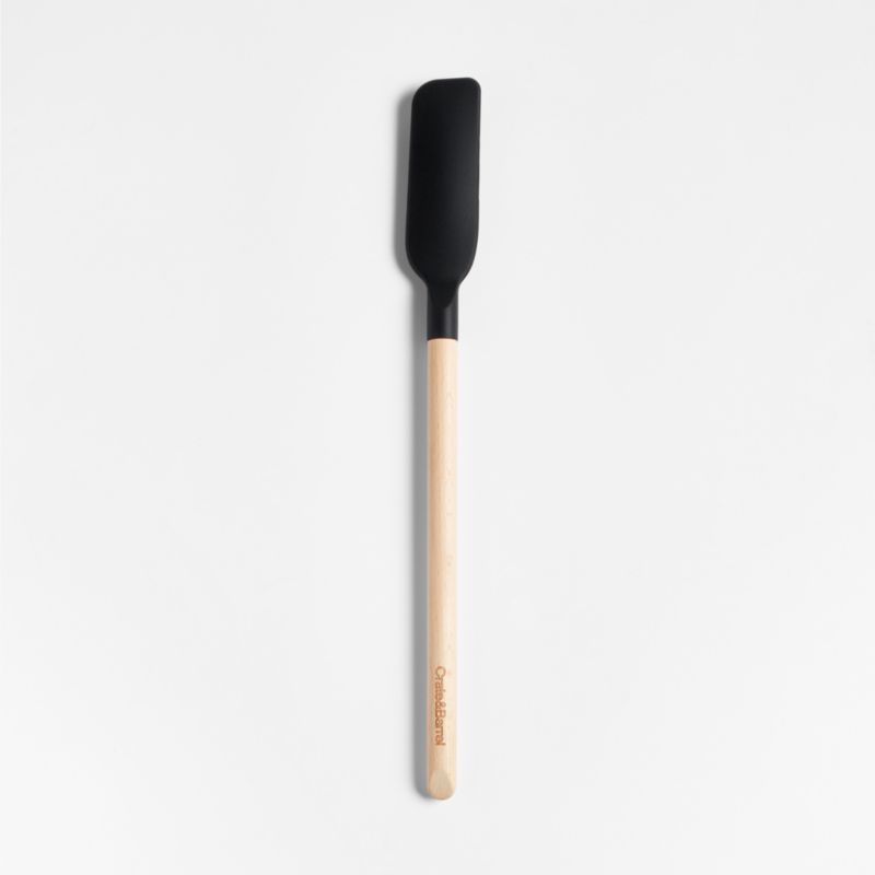 Crate & Barrel Wood and Black Silicone Jar Scraper