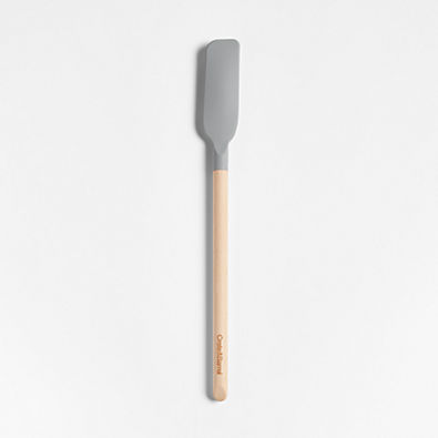 View Crate & Barrel Wood and Grey Silicone Jar Scraper details