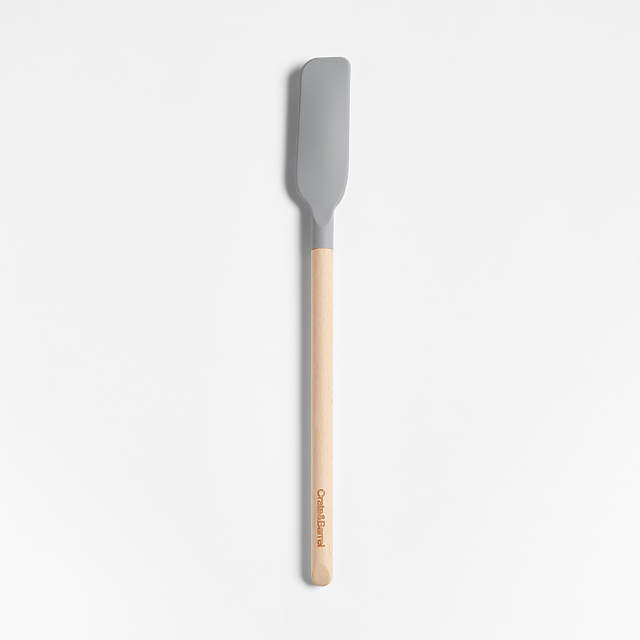 Crate & Barrel Wood and Grey Silicone Jar Scraper + Reviews