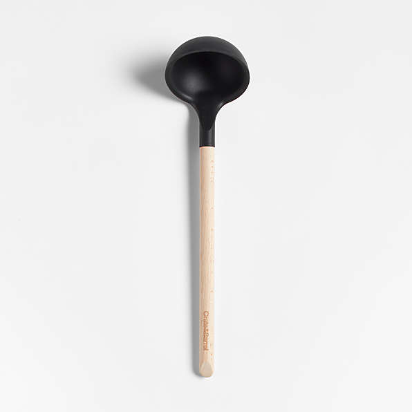 Crate & Barrel Black Silicone Ladle | Crate & Barrel