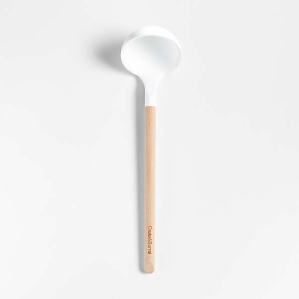 BRIIEC 1pc White Silicone Soup Ladle Spoon with Wooden Handle, Heat  Resistant Cooking Utensils, Larg…See more BRIIEC 1pc White Silicone Soup  Ladle