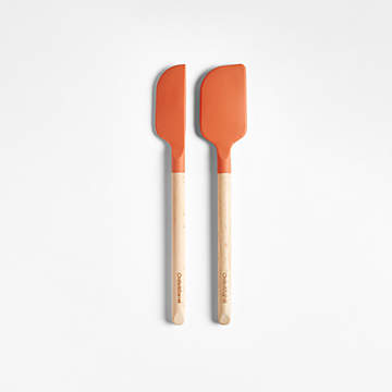 Crate & Barrel Wood and Orange 12 Silicone Whisk + Reviews