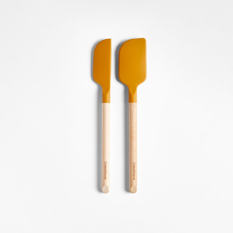 Wood and Blue Silicone Mini Spatula by Molly Baz | Crate & Barrel