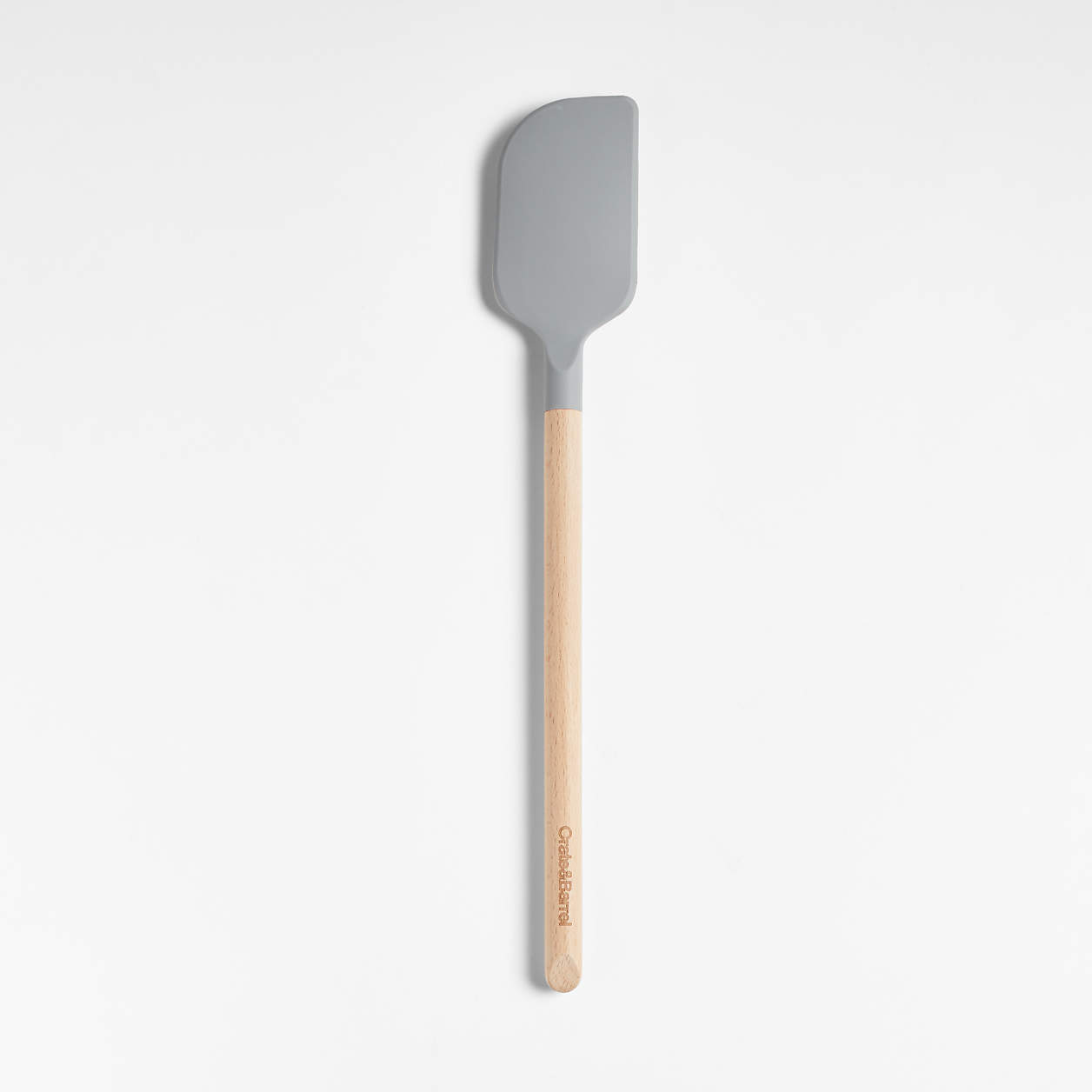Crate and Barrel Grey Silicone and Wood Spatula