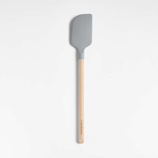 Crate & Barrel Wood and Grey Silicone Spatula