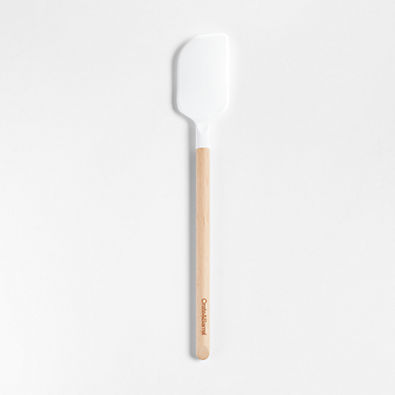 View Crate & Barrel White Silicone and Wood Scraper Spatula details