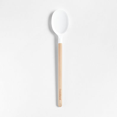 View Crate & Barrel White Silicone and Wood Spoon details