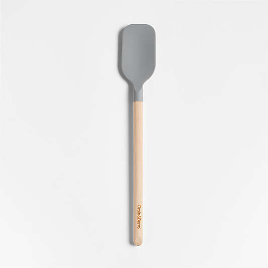 Crate & Barrel Wood and Grey Silicone Spoonula