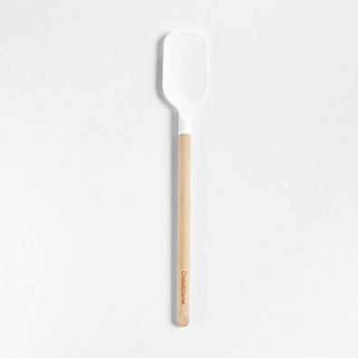 View Crate & Barrel White Silicone and Wood Spoonula details