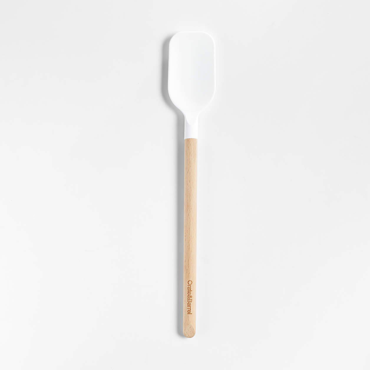 Crate & Barrel Wood and White Silicone Spoonula