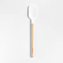 Crate & Barrel White Silicone and Wood Spoonula + Reviews | Crate & Barrel