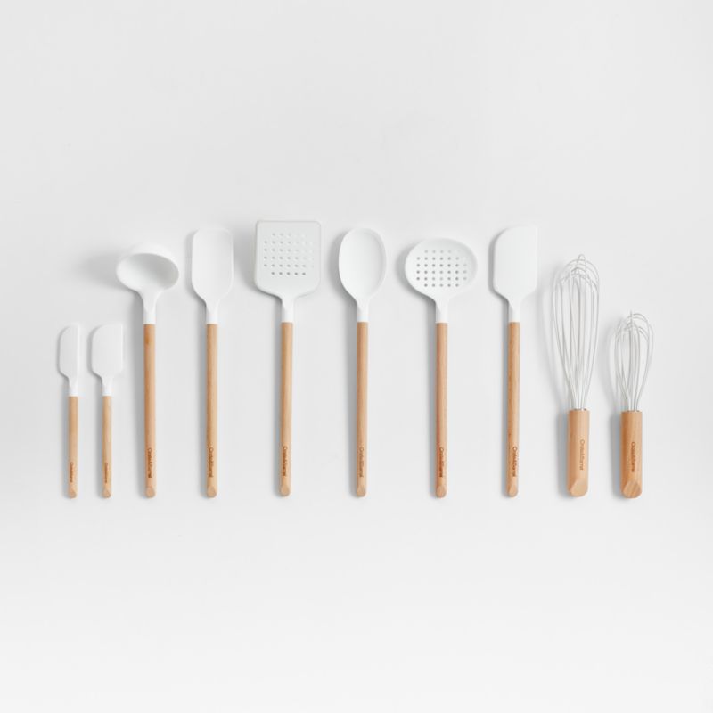 Cook with Color Mini Silicone Kitchen Utensils Set, Whisk, Tongs, Spatula,  Spoonula, Turner 