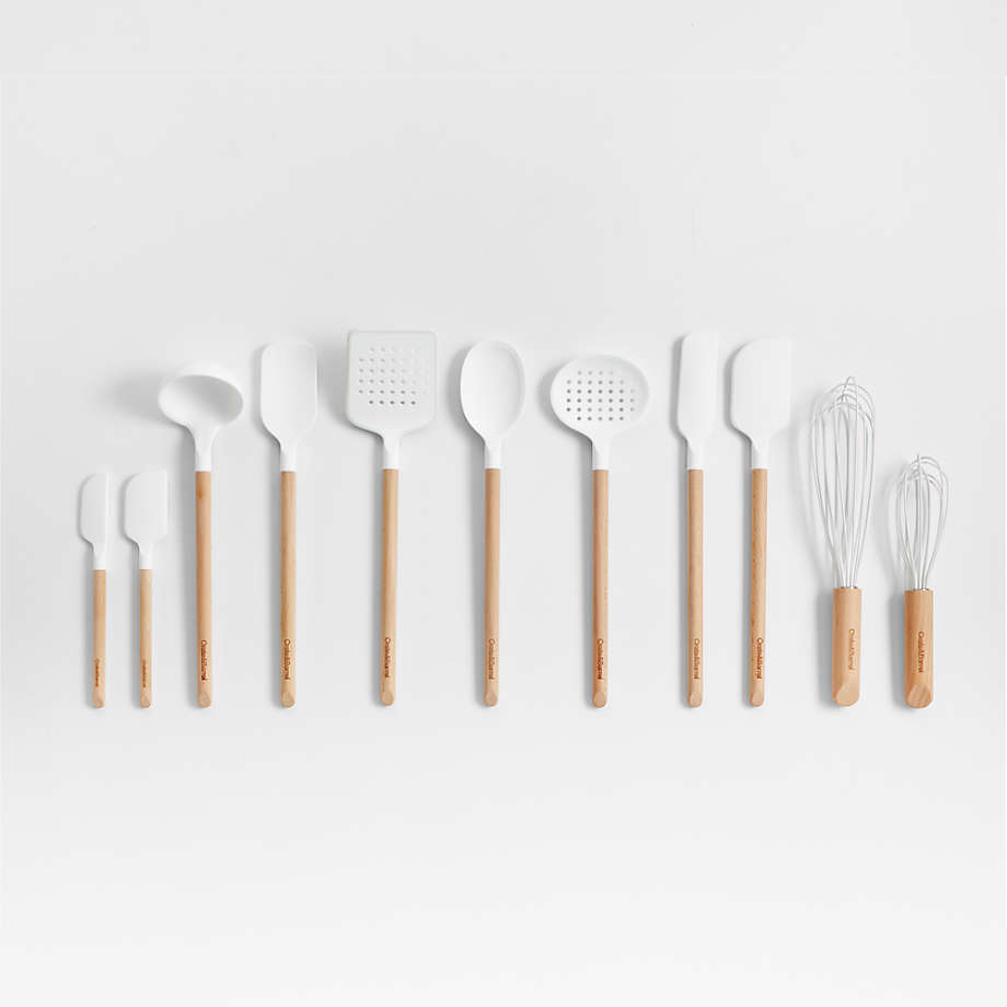 Crate & Barrel Wood and Navy 12 Silicone Whisk + Reviews