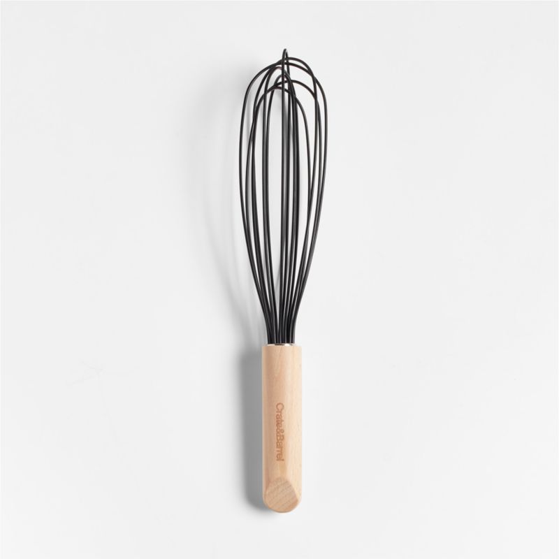 Crate & Barrel Wood and Yellow 12 Silicone Whisk + Reviews