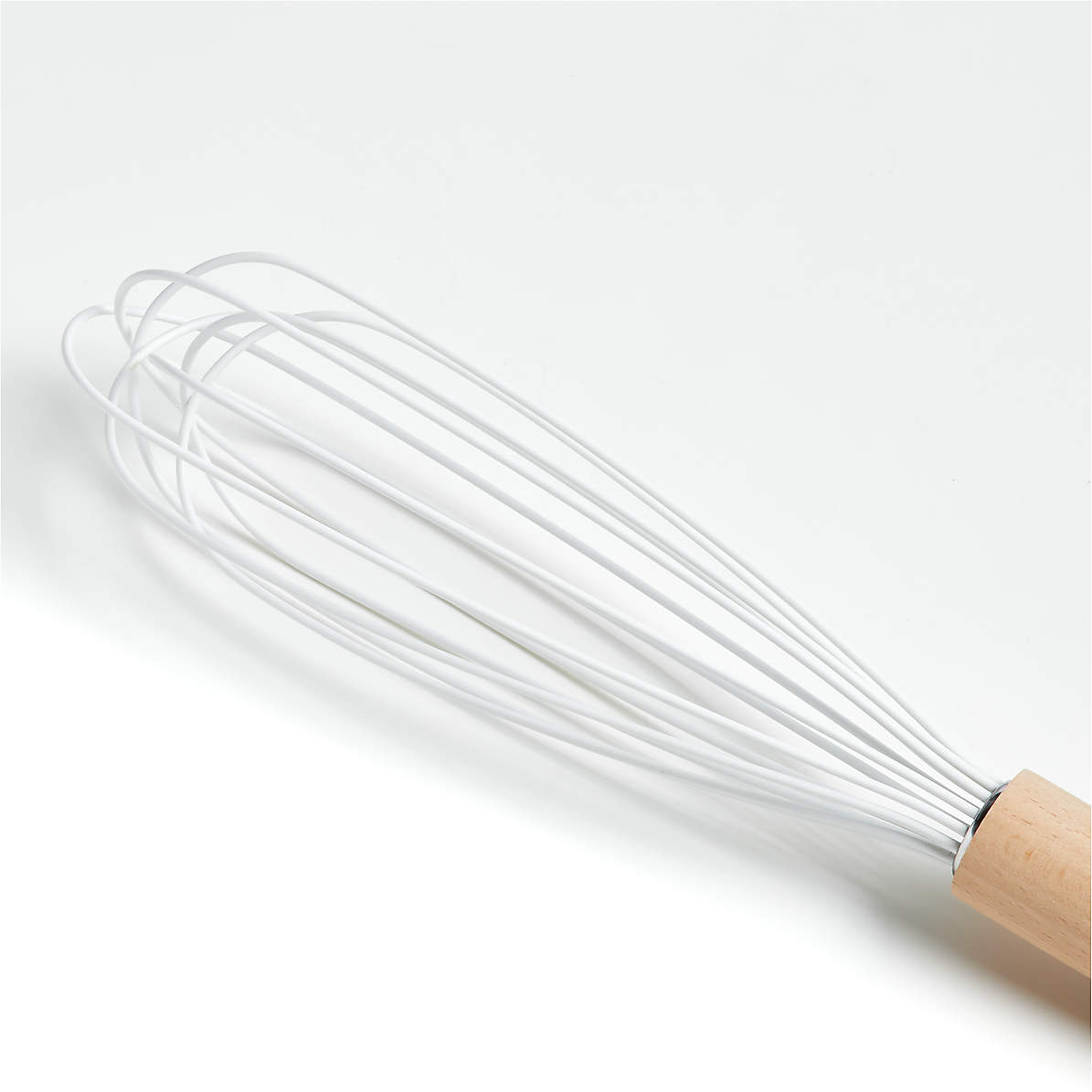 Crate & Barrel White Silicone and Stainless Steel 12 Whisk + Reviews
