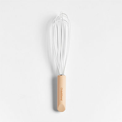 View Crate & Barrel White Silicone and Wood 12" Whisk details