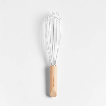 Crate & Barrel Wood and White Silicone Mini Spatulas, Set of 2