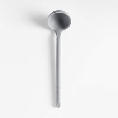 Crate & Barrel Grey Silicone Ladle