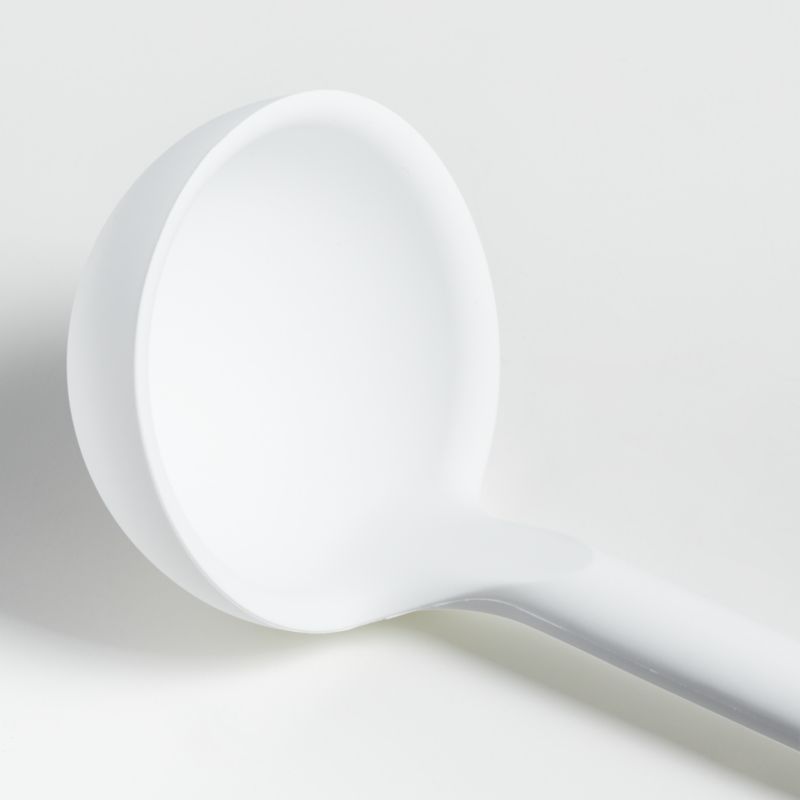 Crate & Barrel White Silicone Ladle