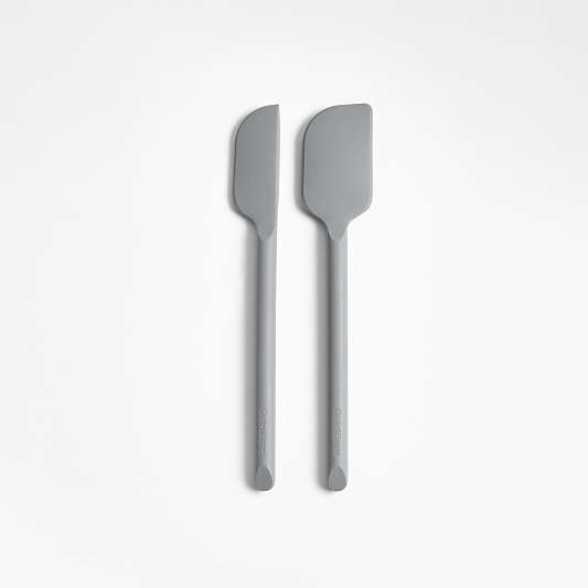 Crate & Barrel Grey Silicone Mini Spatulas, Set of 2