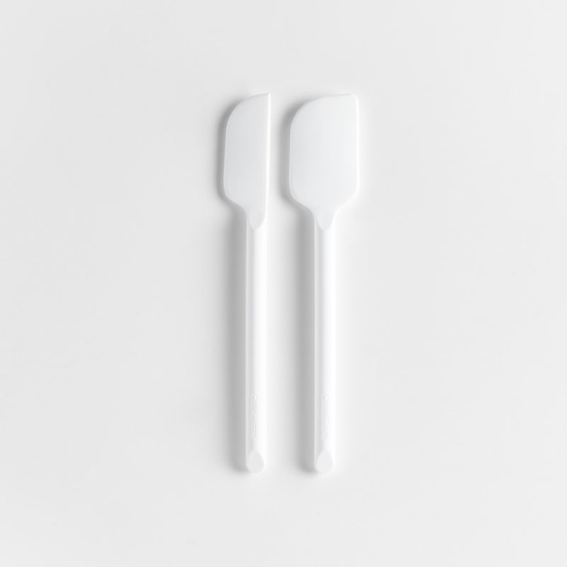 Crate and Barrel 2-Piece Silicone & Wood Mini Spatula, Set - Navy