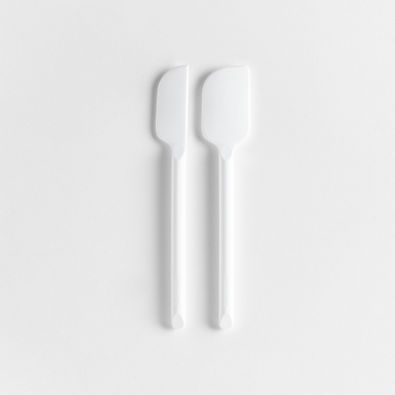 View Crate & Barrel White Silicone Mini Scraper Spatulas, Set of 2 details