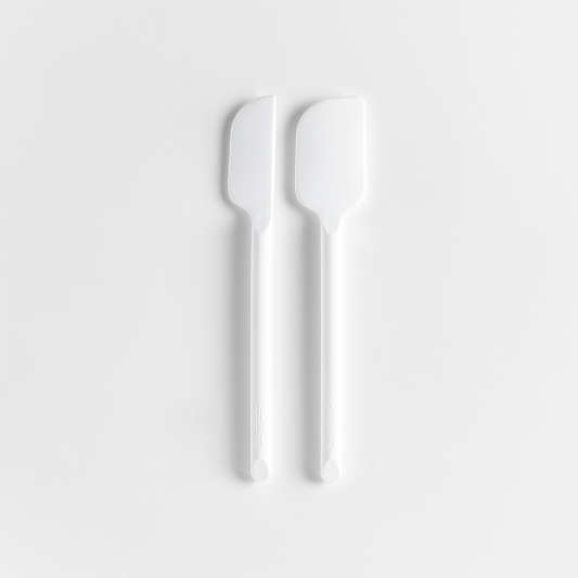 Crate & Barrel White Silicone Mini Spatulas, Set of 2