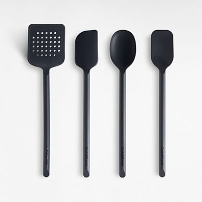 View Crate & Barrel Black Silicone Utensils, Set of 4 details