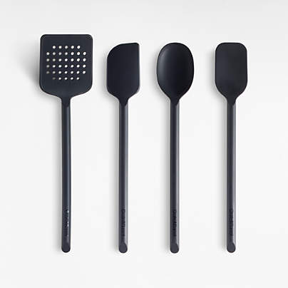 Crate & Barrel Black Silicone Utensils, Set of 4