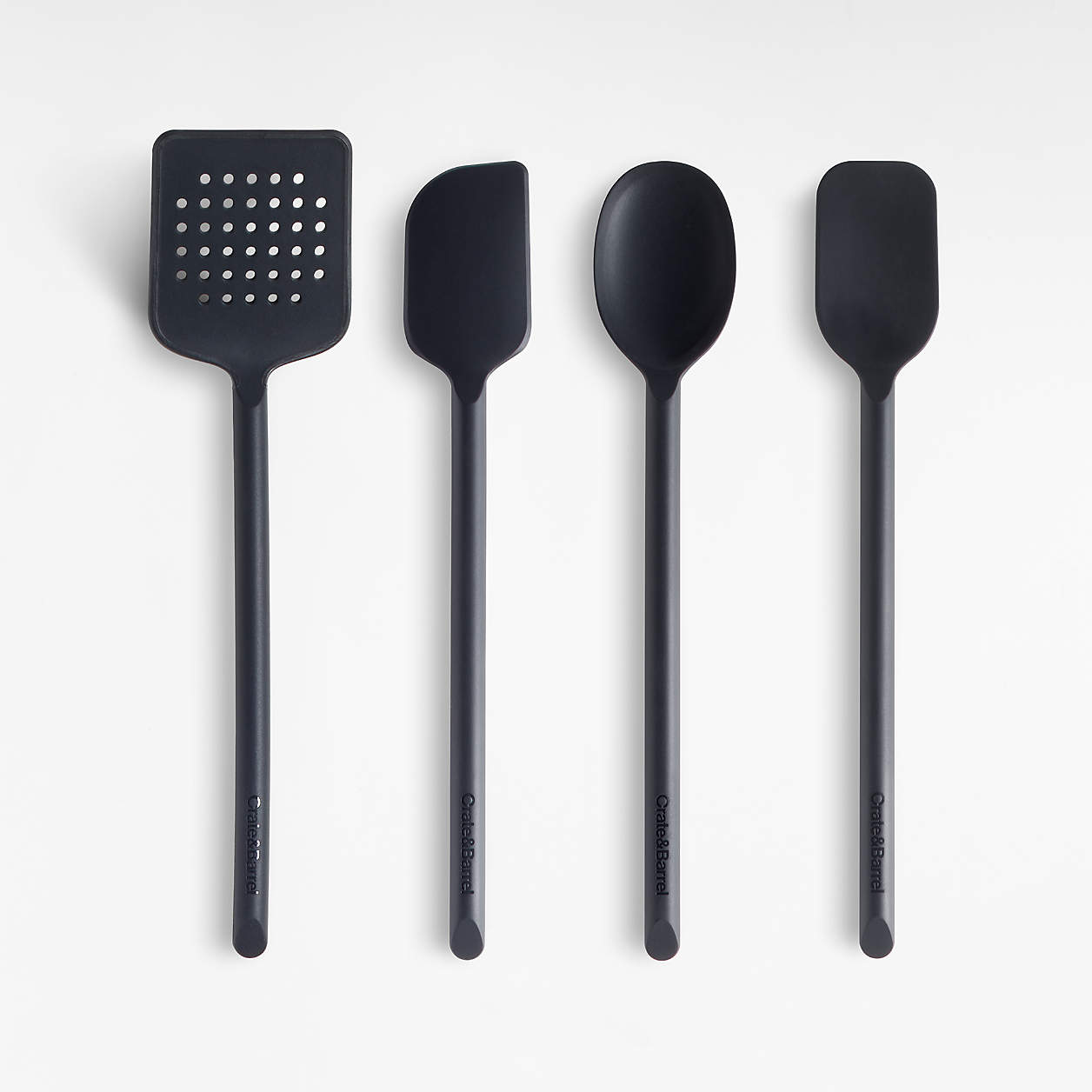 Crate & Barrel Black Silicone Utensil, Set of 4 Crate & Barrel