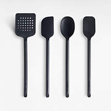 Crate & Barrel Black Silicone Utensils, Set of 4 | Crate & Barrel