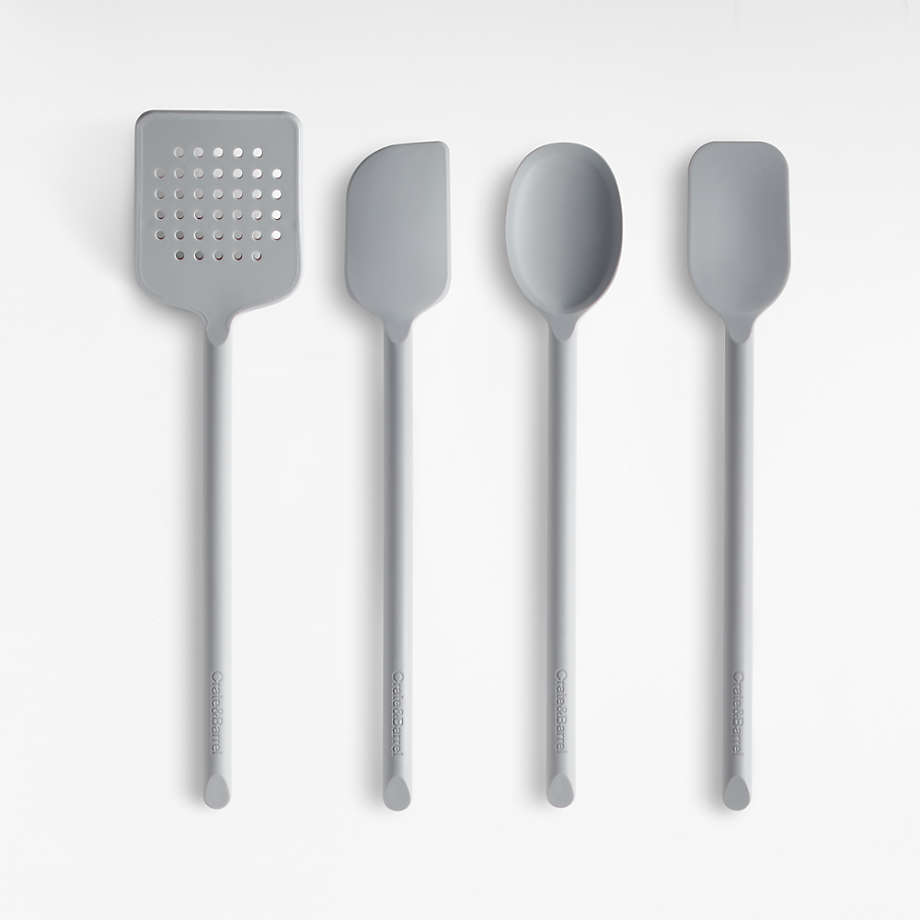Grey Silicone Utensil, Set of 4 | Crate & Barrel
