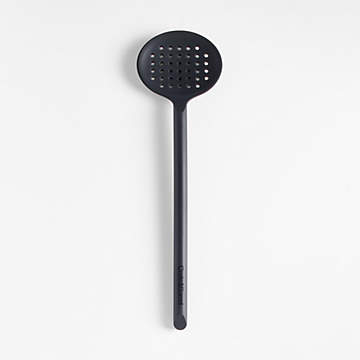 Crate & Barrel Black Silicone and Stainless Steel Jar Scraper +