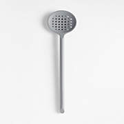 Crate & Barrel Grey Silicone Slotted Spoon