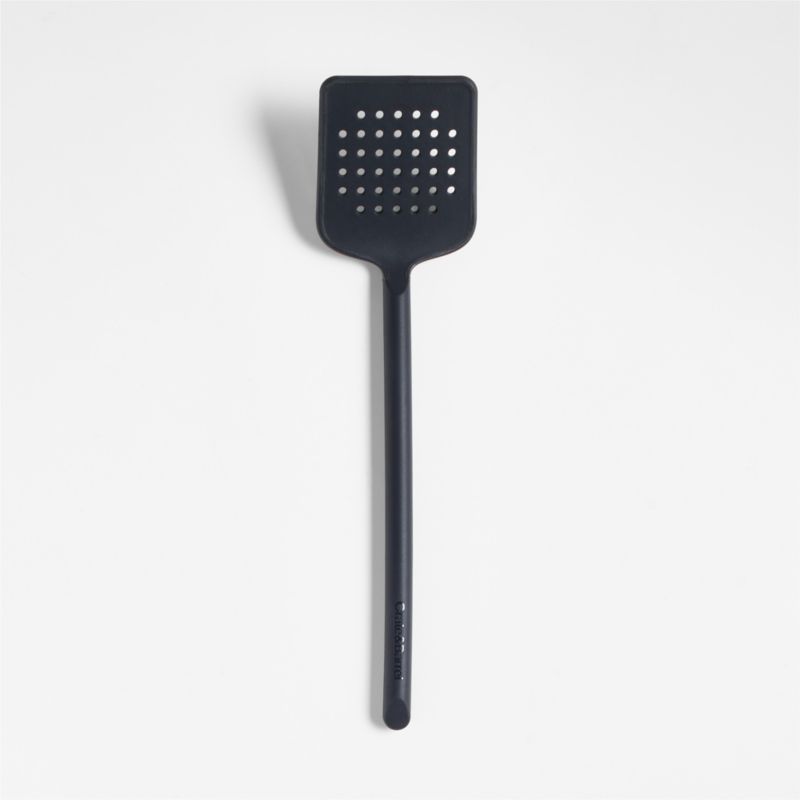 Viewing product image Crate & Barrel Black Silicone Slotted Turner - image 1 of 2