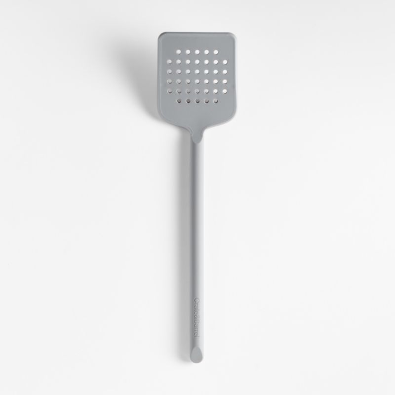 Crate & Barrel Grey Silicone Slotted Turner - image 0 of 2