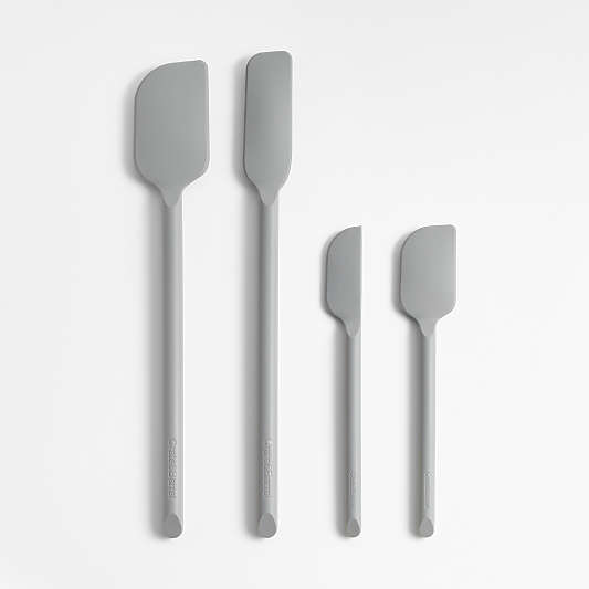 Crate & Barrel Grey Silicone Utensils, Set of 4