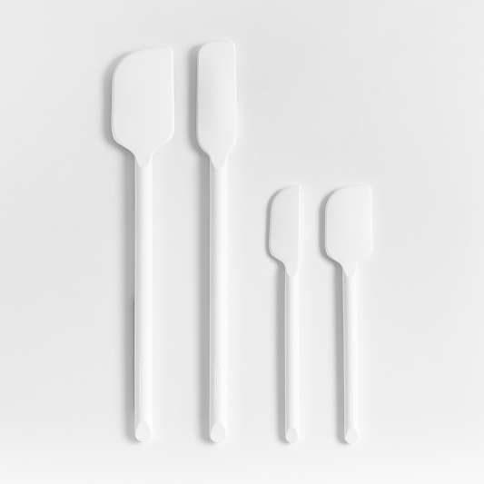 Crate & Barrel White Silicone Utensils, Set of 4