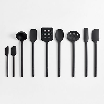 View Crate & Barrel Black Silicone Utensils, Set of 9 details
