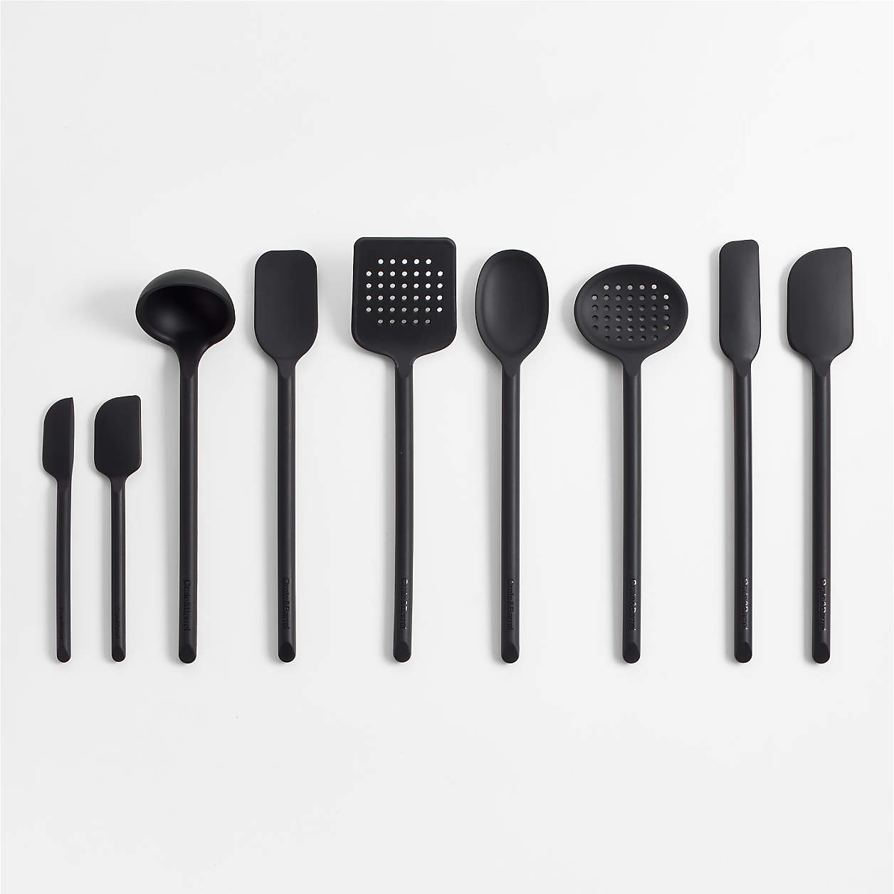 Crate & Barrel Black Silicone Utensils, Set of 9