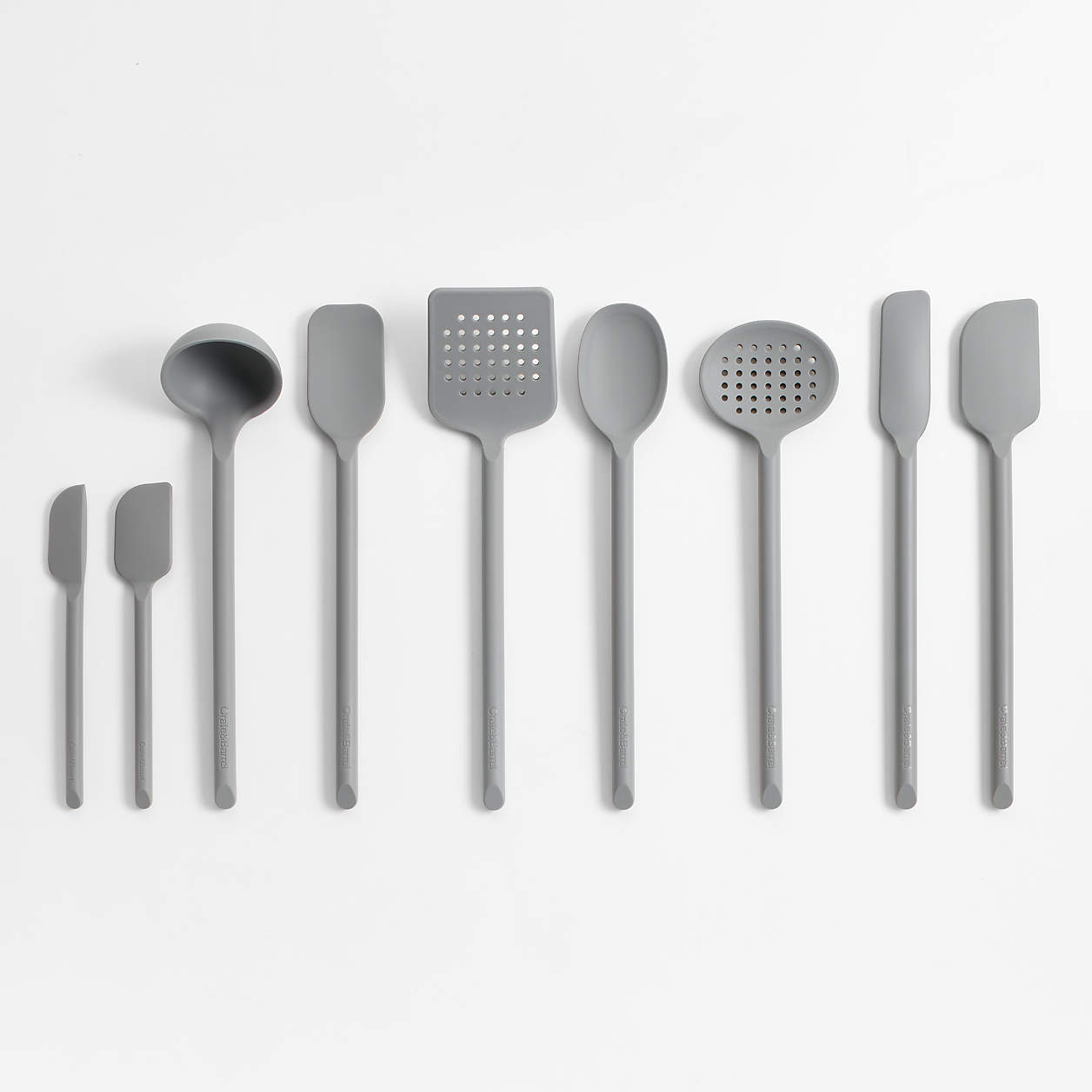 Crate & Barrel Grey Silicone Utensils | Crate & Barrel