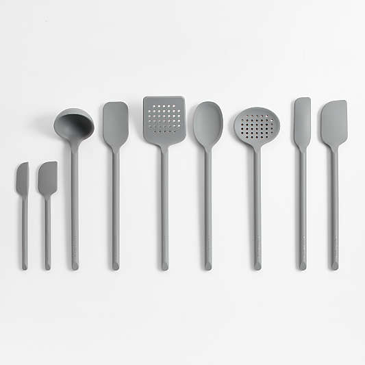 Crate & Barrel Grey Silicone Ladle