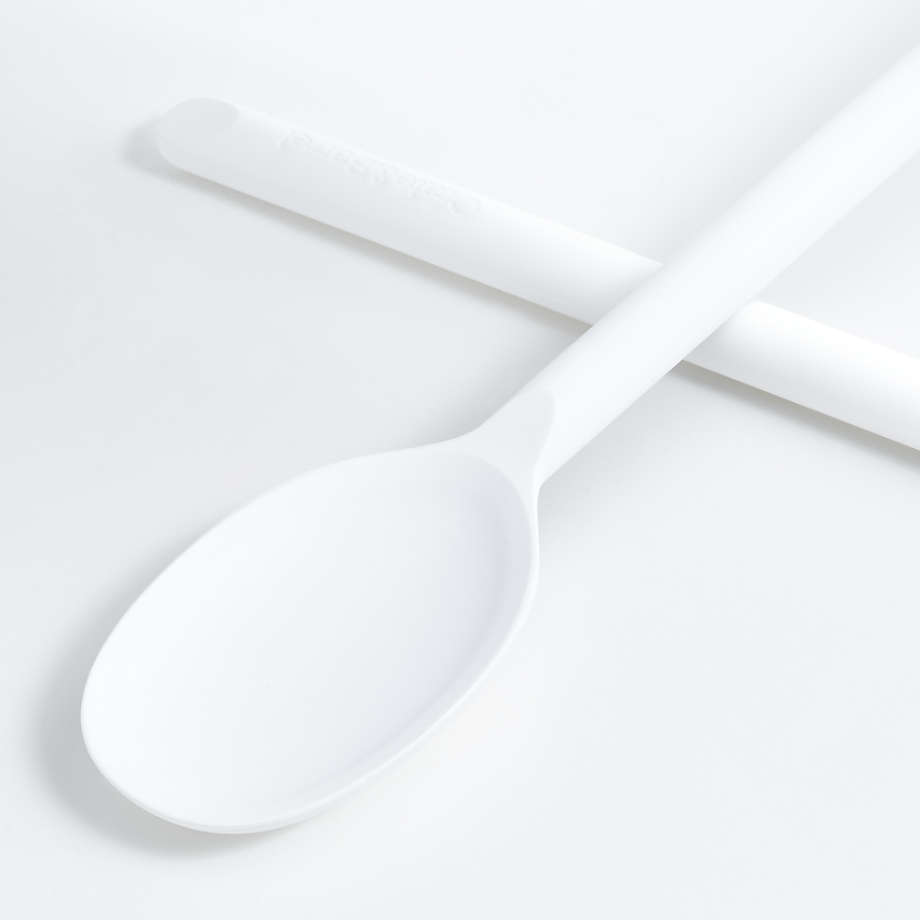 Crate & Barrel White Silicone Spoon